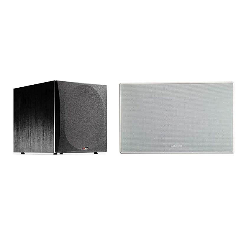 PSW505 12" Powered Subwoofer - High Precision Bass with Extreme Power & Wide Soundstage | Up to 460 Watts & Audio 255c-RT in-Wall Center Channel Speaker (2) 5.25" Drivers