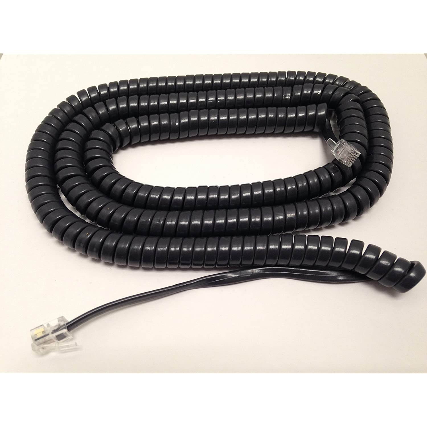 The VoIP Lounge Replacement 25 ft Long Gray Handset Curly Cord for Cisco 7800 & 8800 Series IP Phone 7821 7841 7861 8841 8845 8851 8861 8865