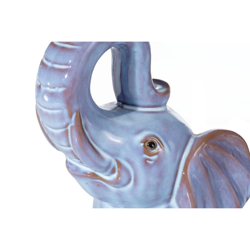 12" Handmade Glazed Ceramic Elephant Statue - Alfresco Home LLC