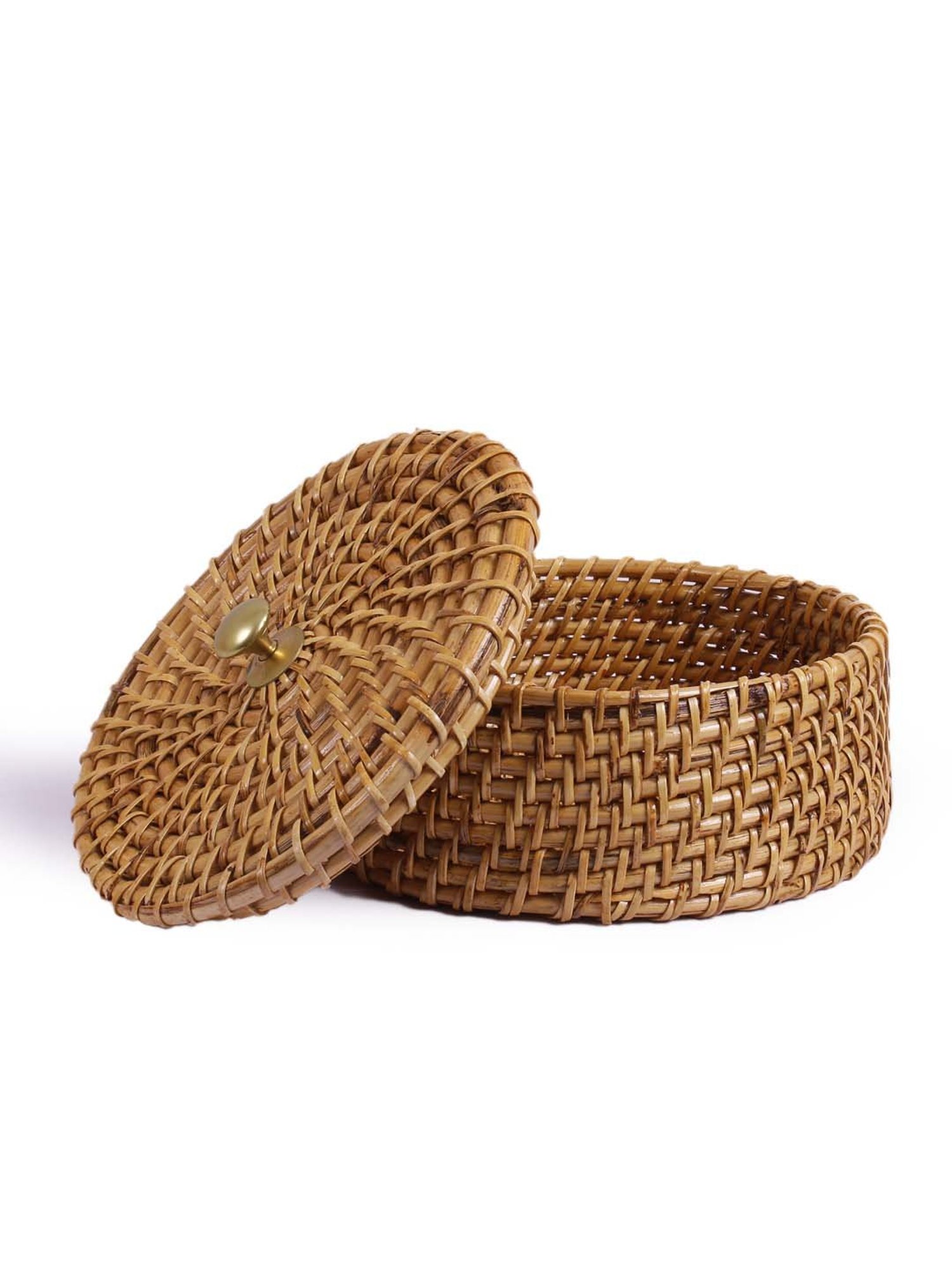 VarEesha Beige Bamboo Wicker Multipurpose Casserole - Set of 1