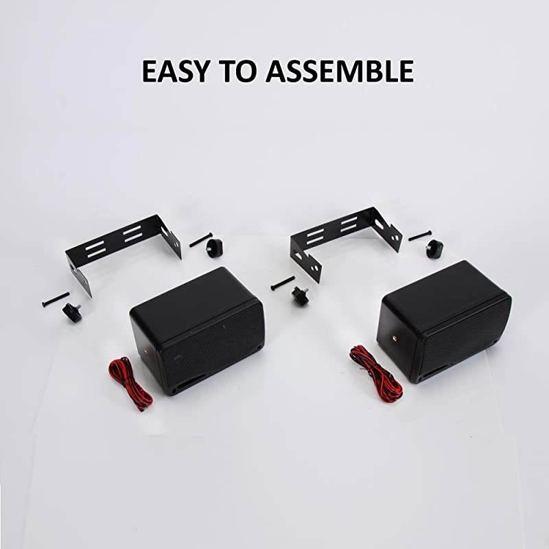 3-Way Indoor Outdoor Speaker System - 3.5 Inch 200W Pair of Mini Box Ceiling Wall Mount Speakers w/ 1" Tweeter, 3.25" Woofer, 1.75&rdquo; Midrange - Home Theater Entertainment, PA System -  2022SX