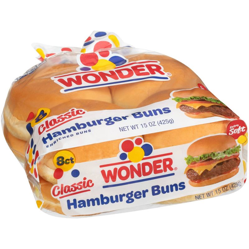 Wonder White Hamburger Buns - 12oz/8ct