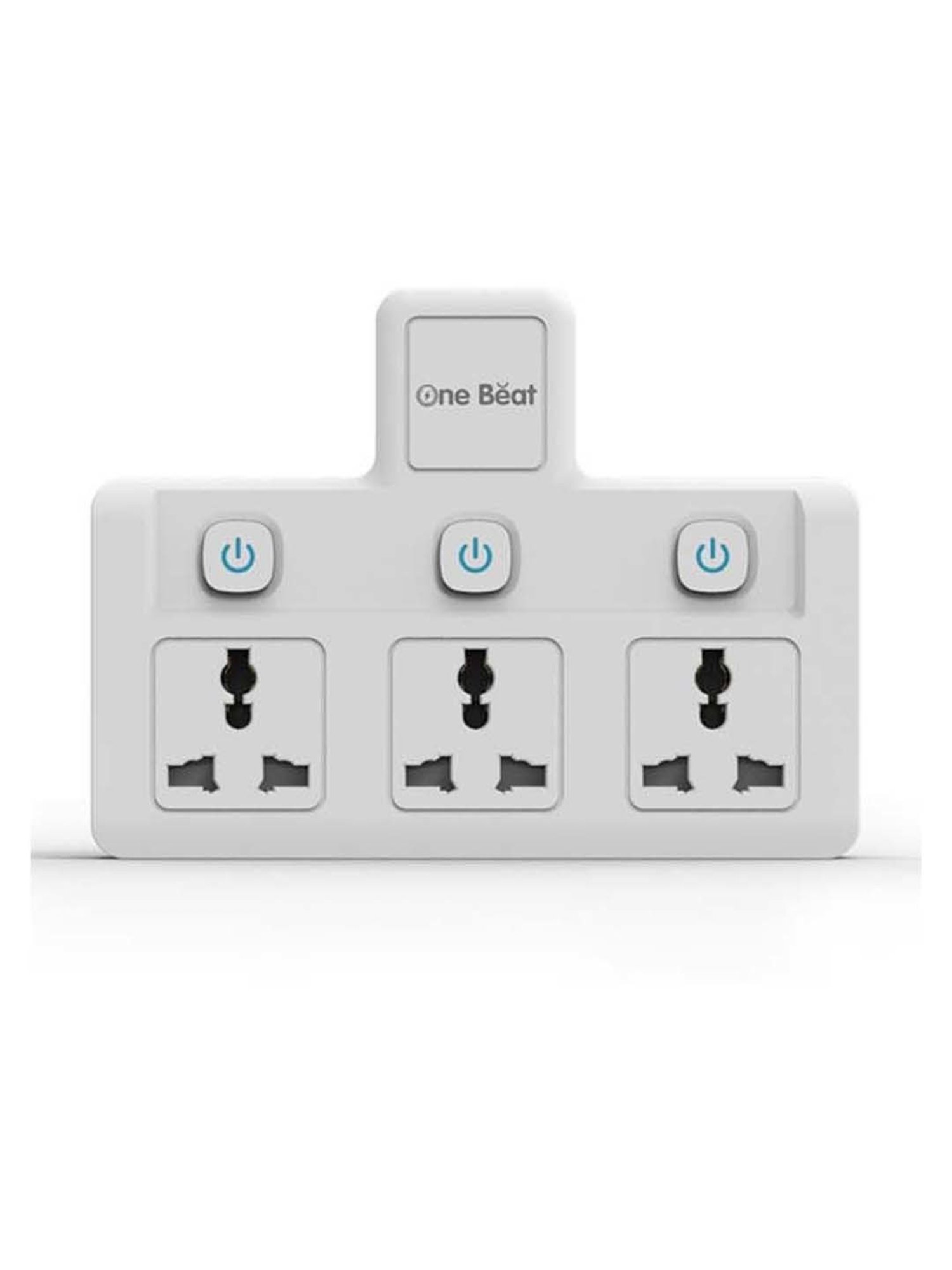 One Beat Ob-203 3 Socket Extension Boards with LED Indicator (White & Grey, 2 m)