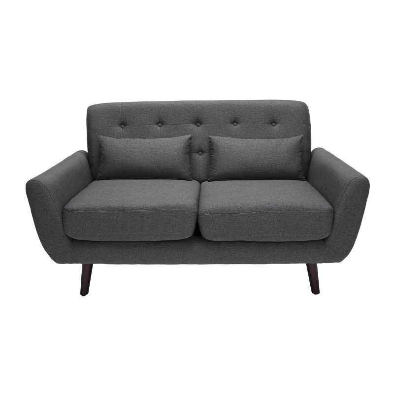 Druld Tufted Loveseat Tufted Leather Brown - Inspire Q