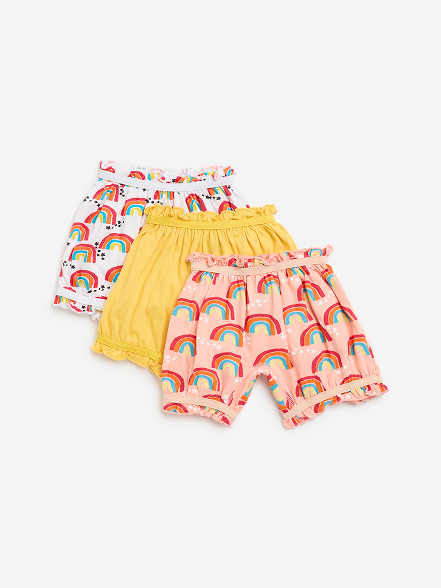 HOP Kids by Westside Multicolour Printed Bloomers - Pack of 3