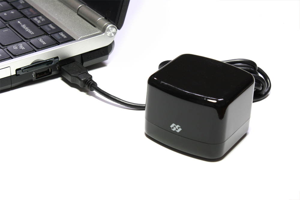 Vibro Sound System Portable USB Speaker resonant sound thru surface Vibration Technology, Black Color