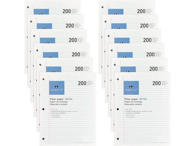 Sparco 82124BD Filler Paper, 10.50" x 8.00", 200 Sheets/each
