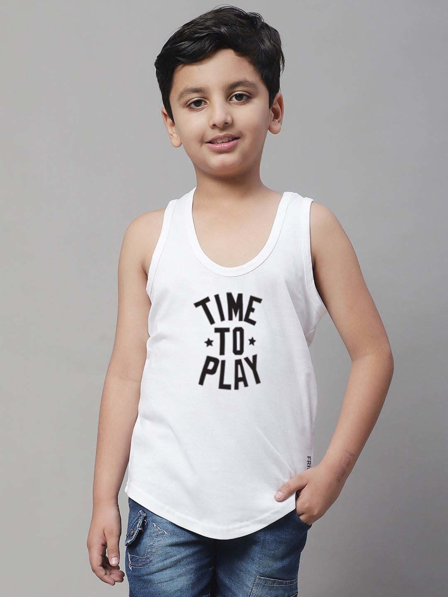 Palm Tree Kids White Printed Vest