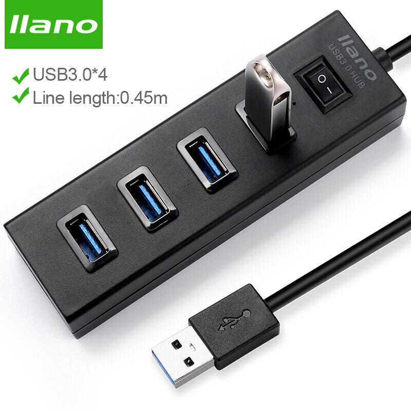 llano USB HUB 3.0 external 4-port USB splitter for iMac laptop accessories USB HUB multi-port high-speed expansion High Speed