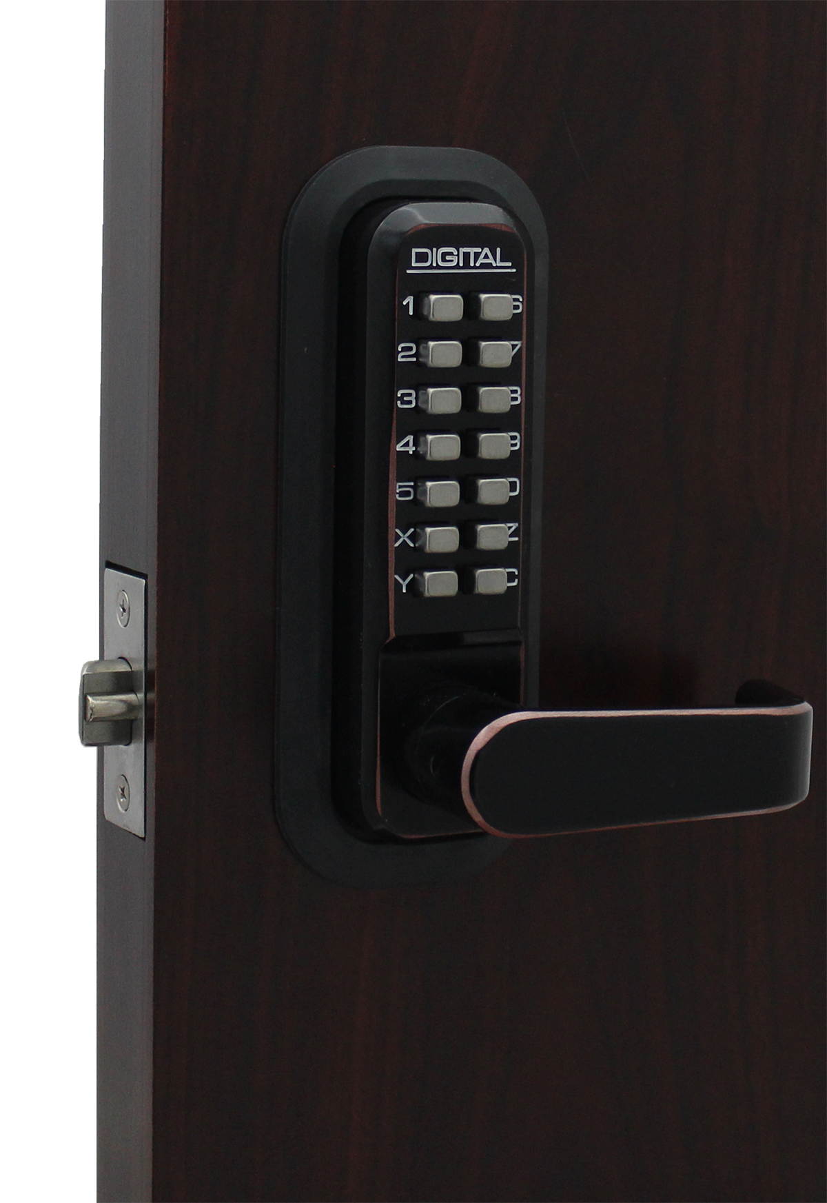 LockeyUSA Digital Door Lock 2835 Lever Handle, Oil Rubbed Bronze