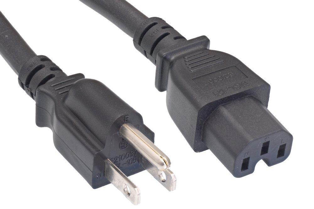 Cablelera North American Power Cord, NEMA 5-15P to IEC320 C15, 6', 18 AWG, 15A, 250V (ZWACPEAD-06)