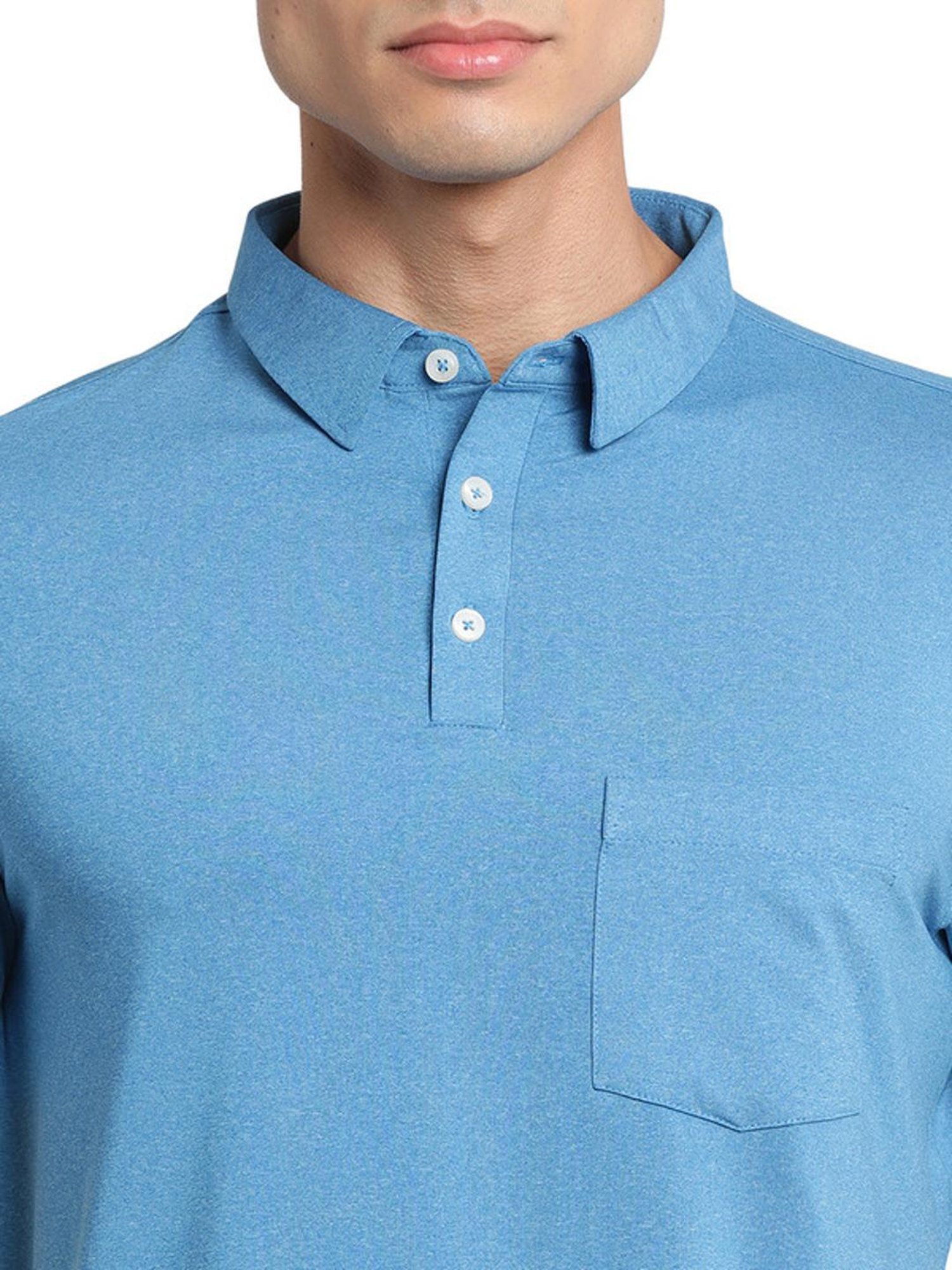 Turtle Blue Slim Fit Polo T-Shirts