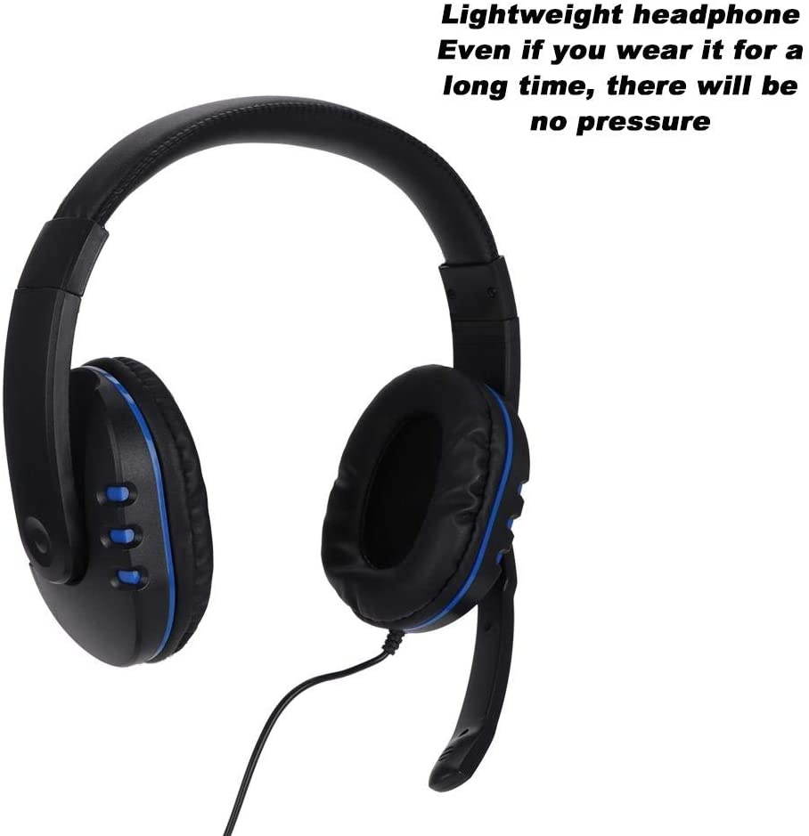 PUSOKEI Wired Gaming Headphone with Large-Diameter Speakers, Universal Double-Sided Headset with 3.5mm Straight Plug, Ergonomic Design, Double-Sided Headset