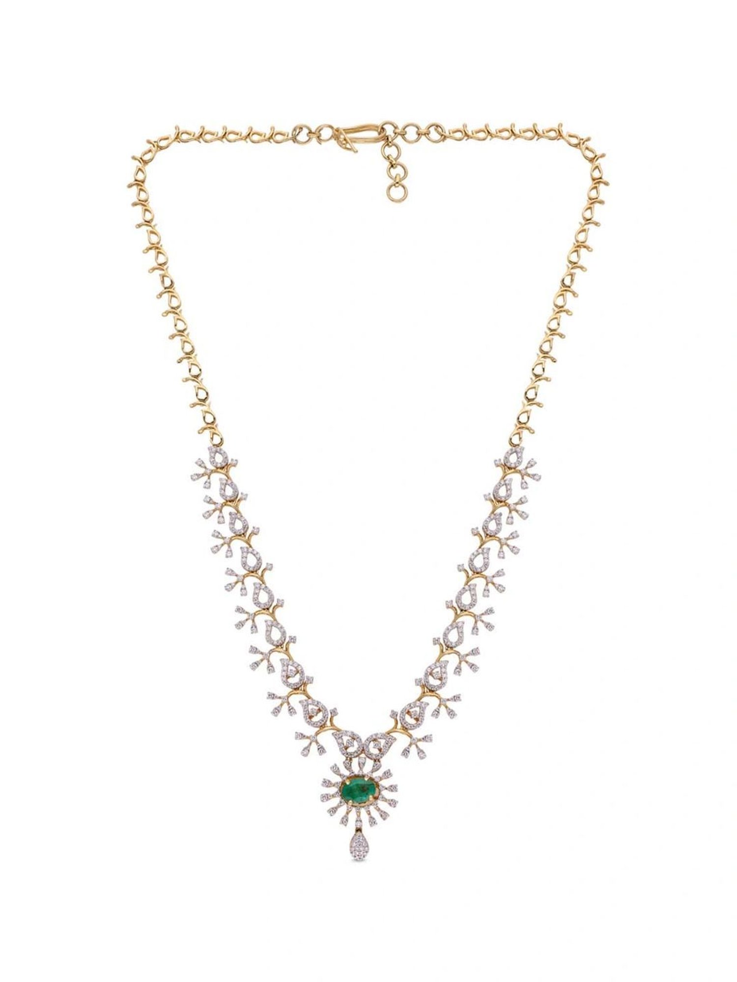 P.N.Gadgil Jewellers 18k Gold Infinity Florall Diamond Necklace For Women