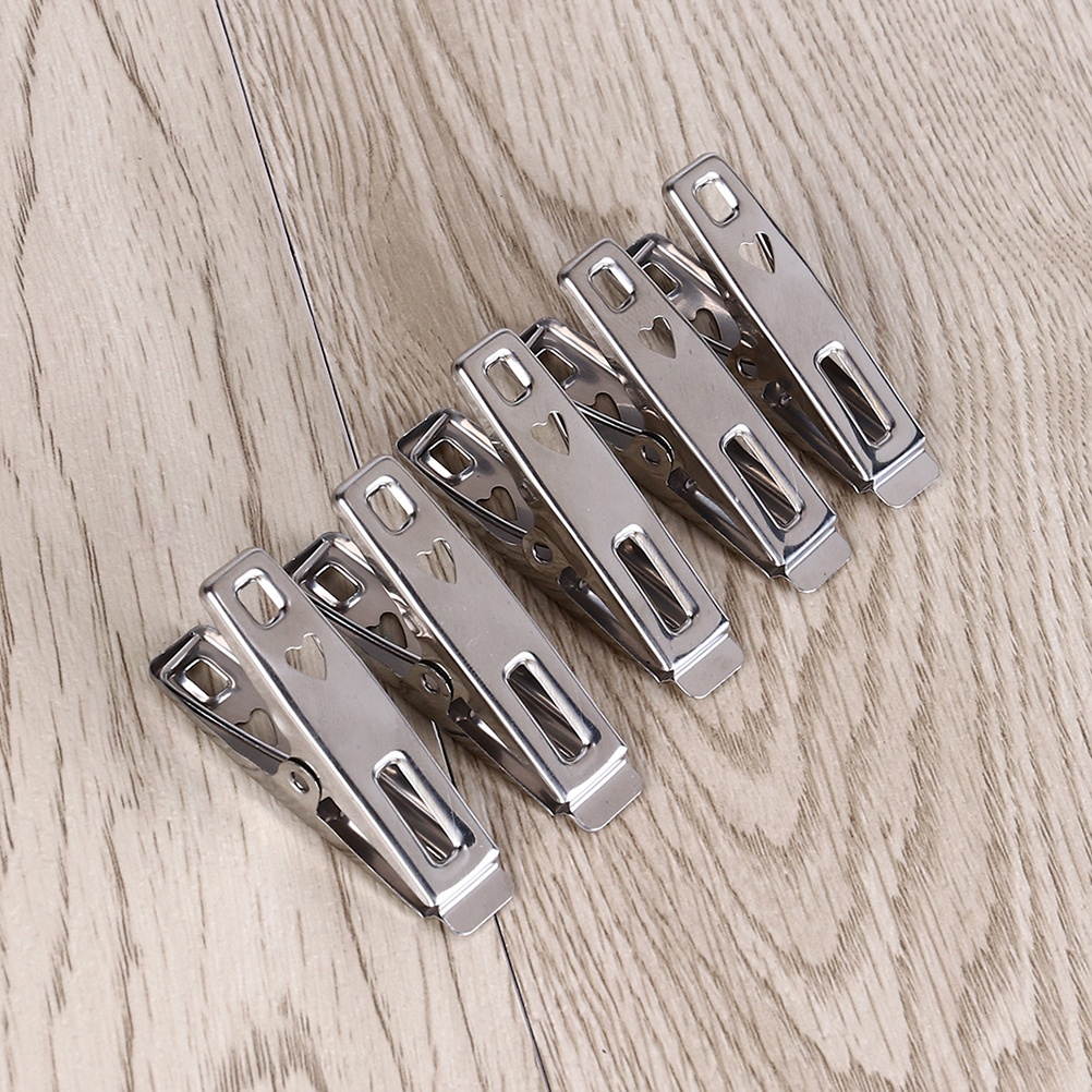 100PCS/Pack Stainless Steel Clothes Pins Windproof Antiskid Metal Clothes Clips Clothes Drying Hanger (5cm)