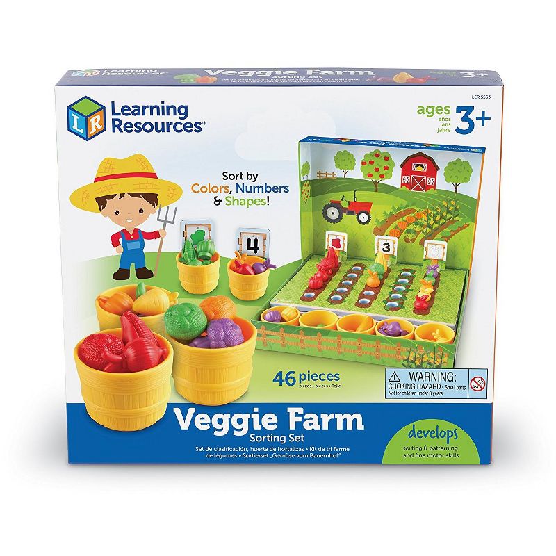 Learning Resources Veggie Farm Sorting Set, 46 Pieces, Ages 3+