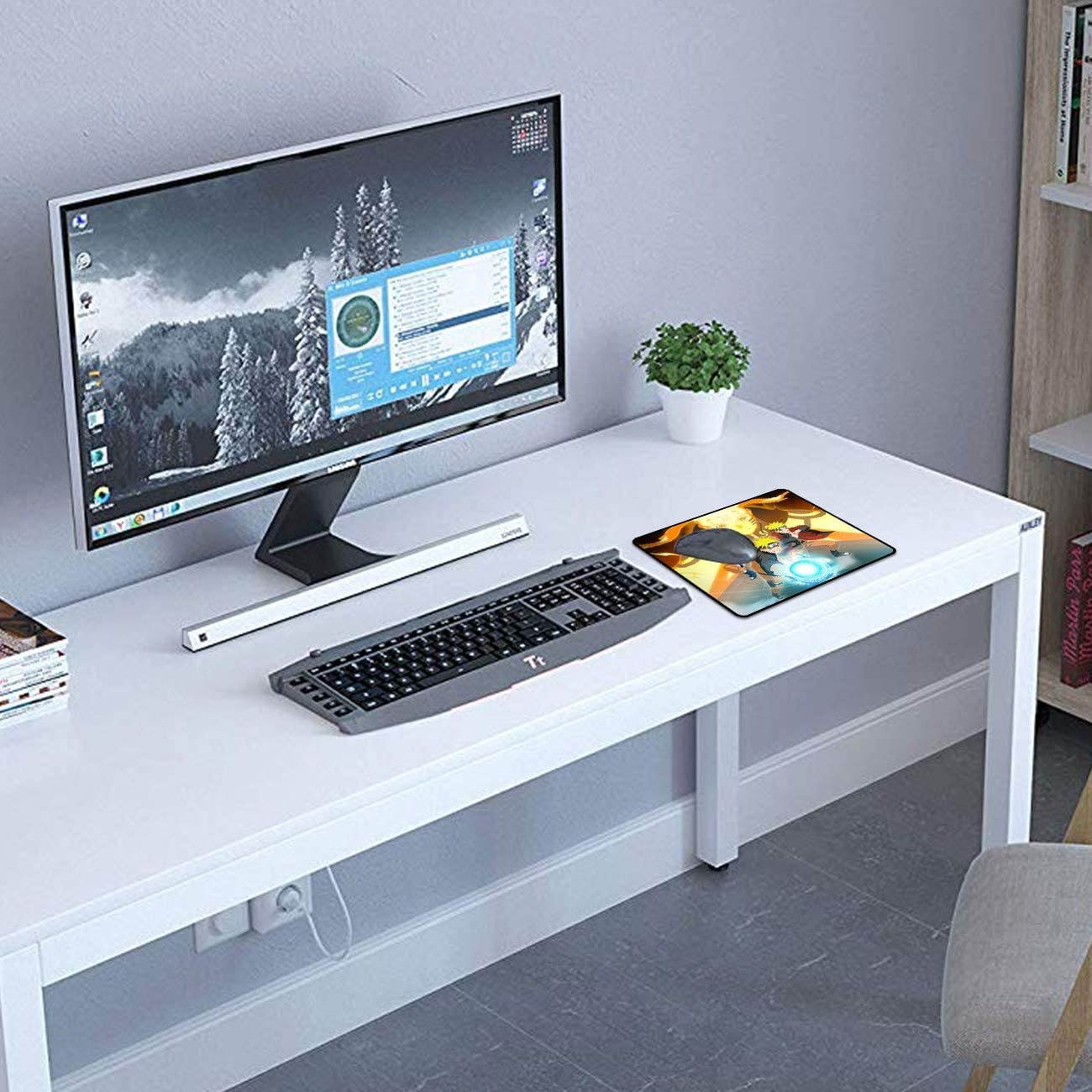 Anime Naruto Gaming Mouse Pad 9.8X11.8X0.12 Inch Stitched Edges Waterproof Mousepad Pixel-Perfect Mouse Mat