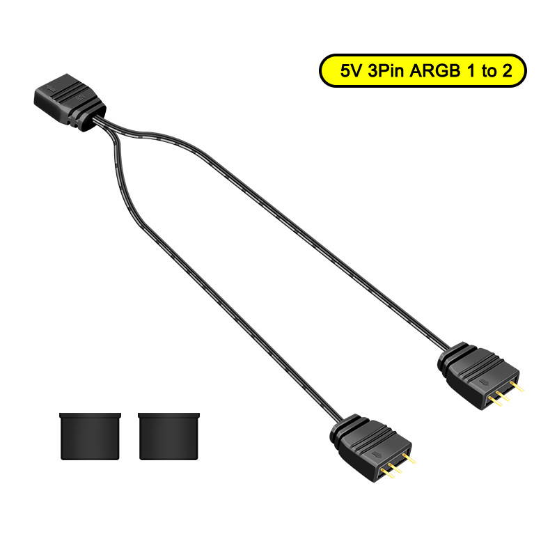 Micro Connectors 30cm Addressable RGB (ARGB) 1 to 4 Splitter Cable with/5 Male Pins (F04-04ARGB-30)