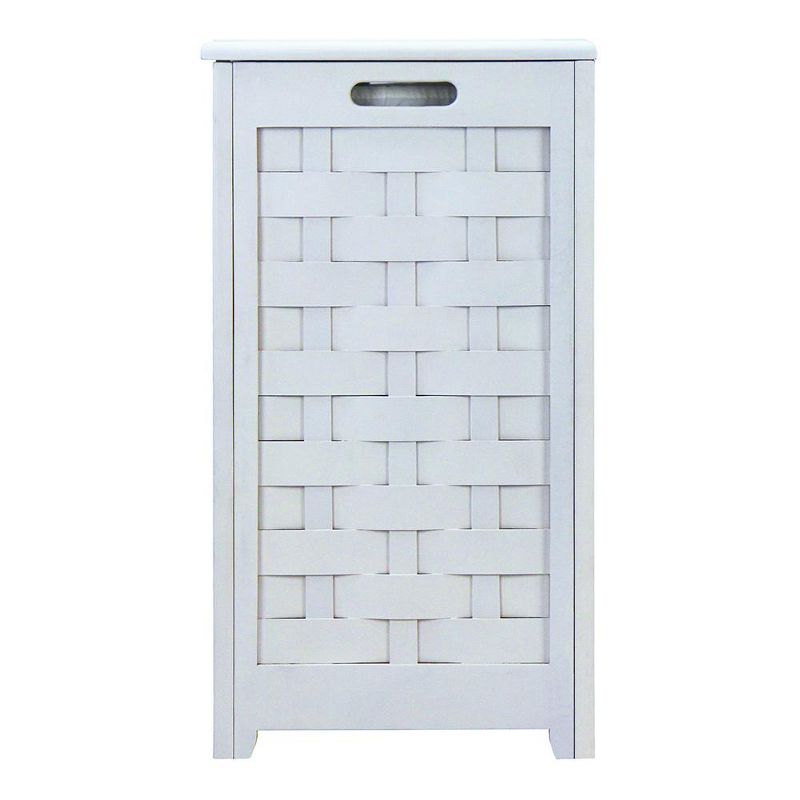 Oceanstar Rectangular Veneer Laundry Wood Hamper with Interior Bag