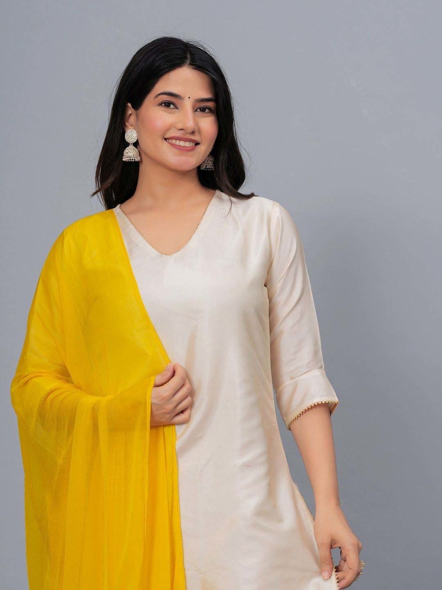 Stylum Mustard Plain Dupatta