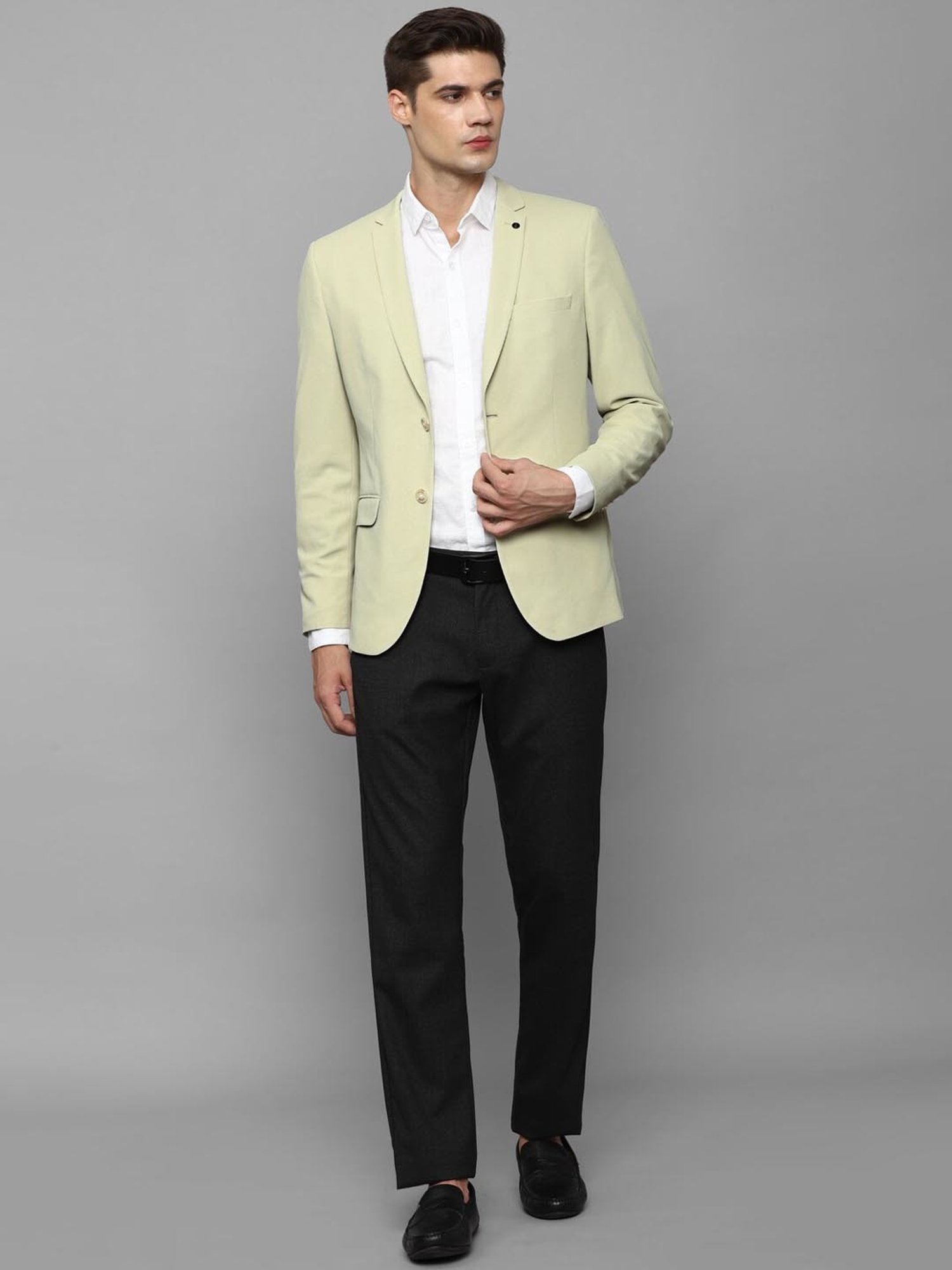 Allen Solly Cream Slim Fit Blazer