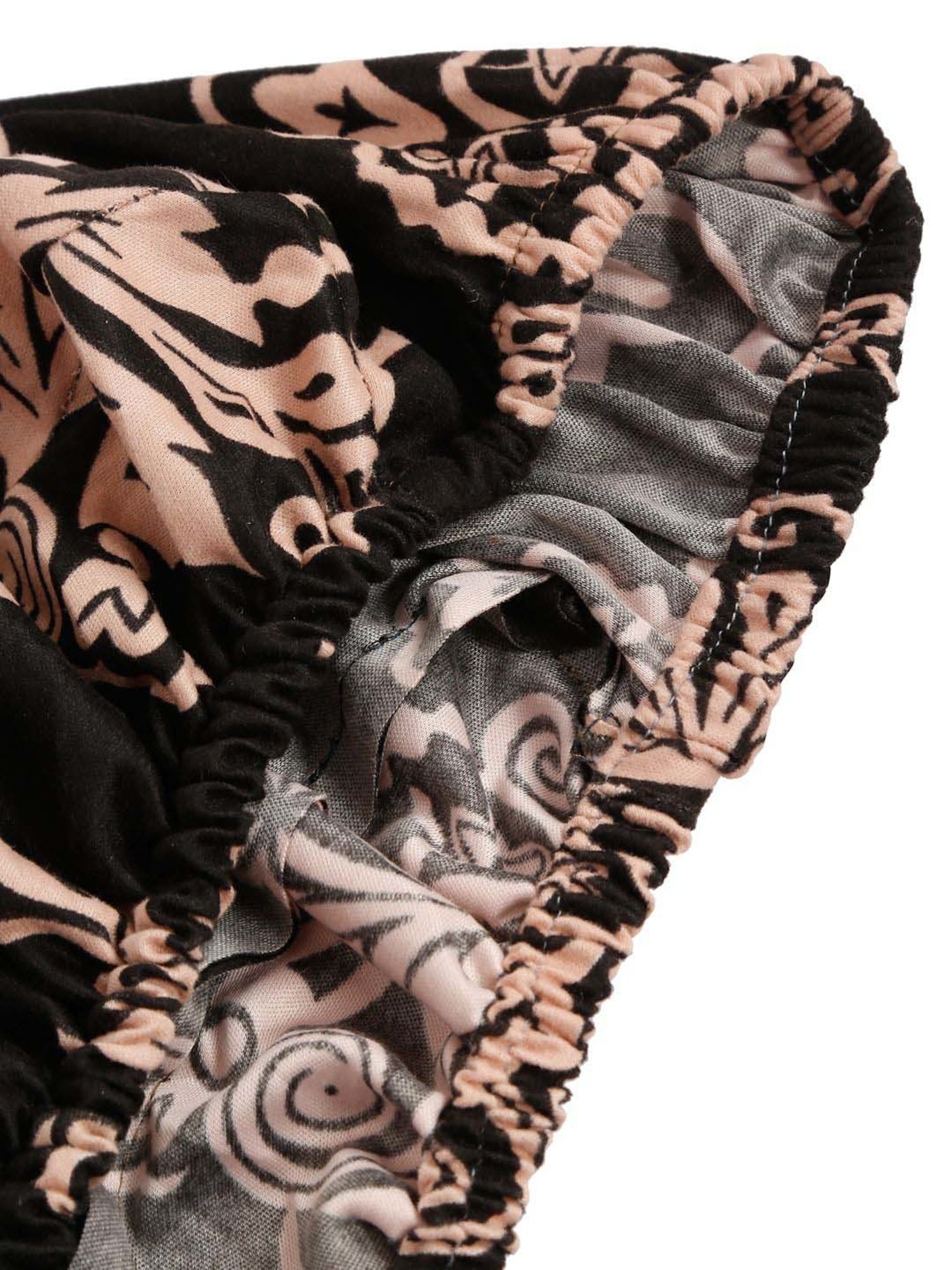 HOSTA HOMES Black Polyester Stretchable Printed Chair Cover