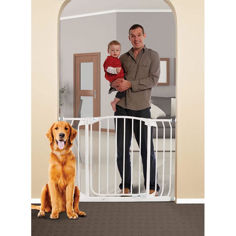 Dreambaby L798W Chelsea 38 to 46 Inch Wide Auto-Close Baby & Pet Wall to Wall Safety Gate w/ Stay Open Feature for Doors, Stairs, and Hallways, White