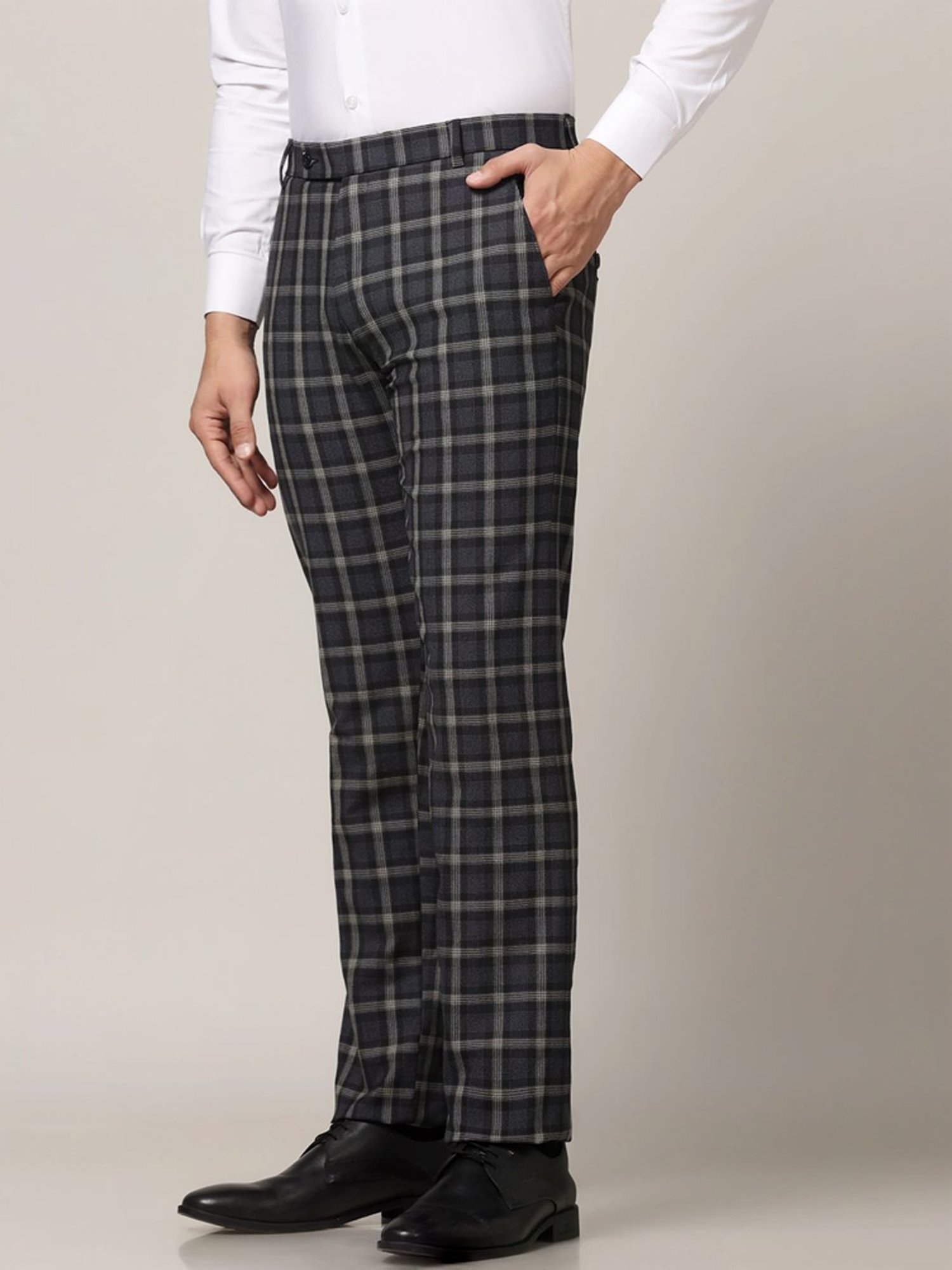 Arrow Navy Regular Fit Trousers