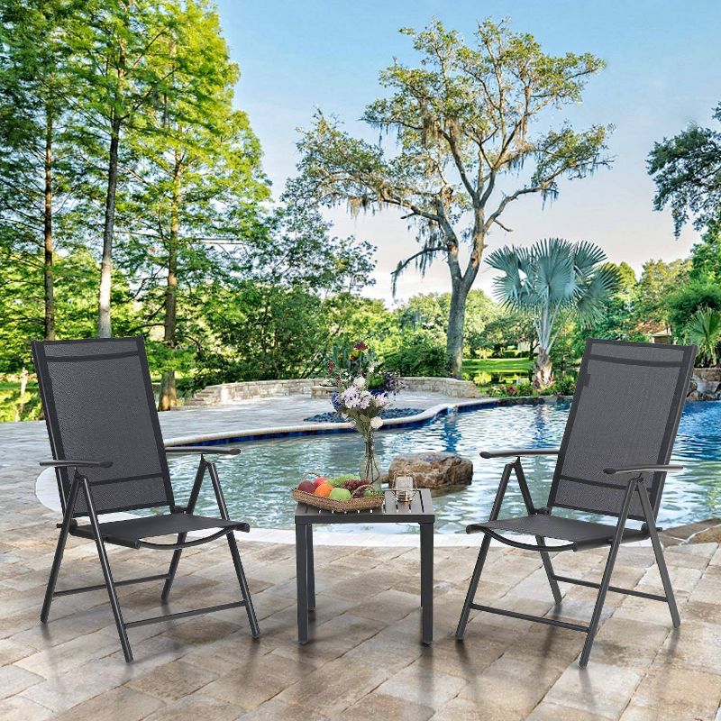 3pc Steel Bistro Set Gray - Nuu Garden