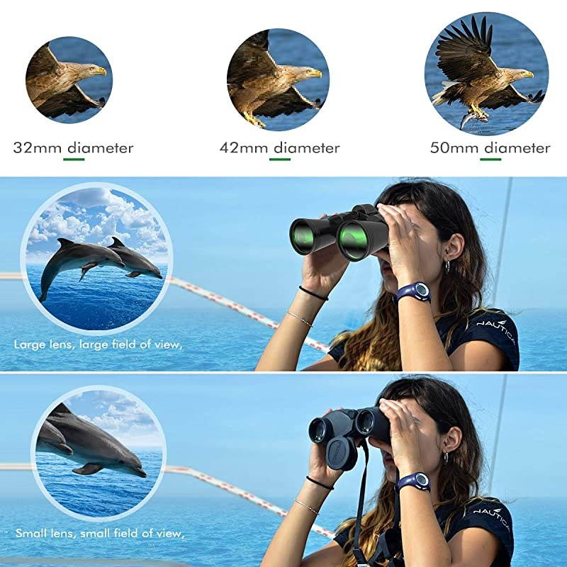 Binoculars for Adults 10x50 FullSize Clear Binocular for Bird Watching Hunting Travel ConcertPowerful Compact Binoculars Telescope with Strap Carrying Bag Phone Mount