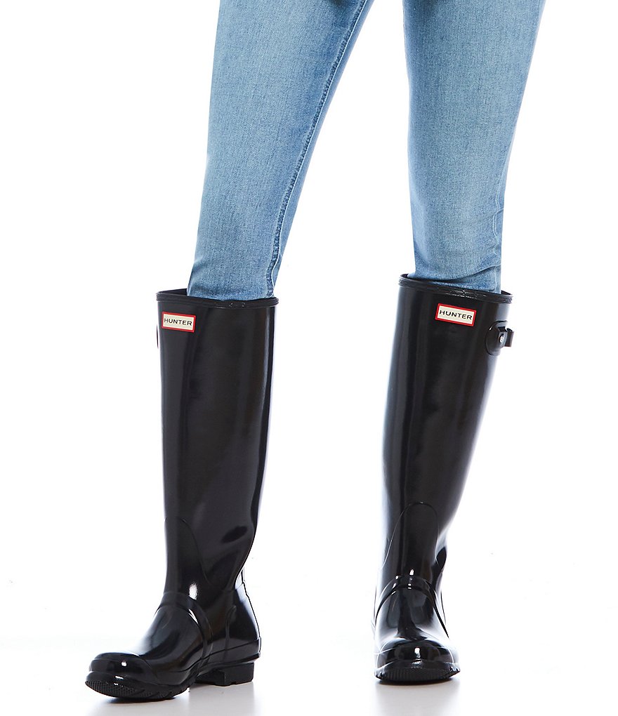 Hunter Women's Original Tall Gloss Buckle Strap Rain Boots