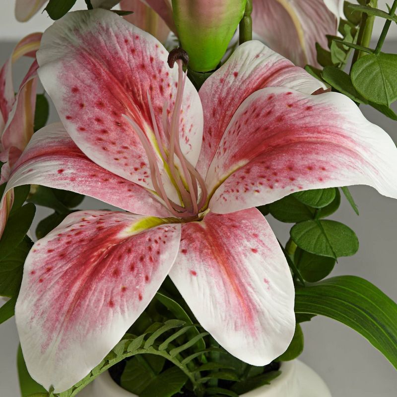 Dahlia Studios Pink Lily 29" High Faux Flowers in Vase