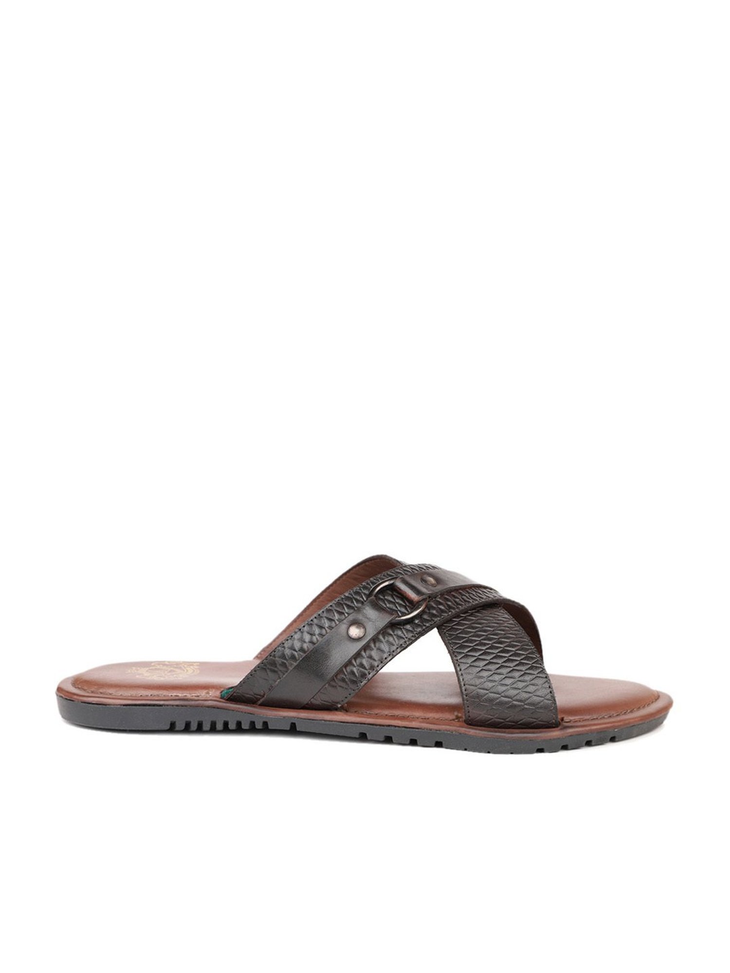 Atesber by Inc.5 Men's Dark Brown Cross Strap Sandals