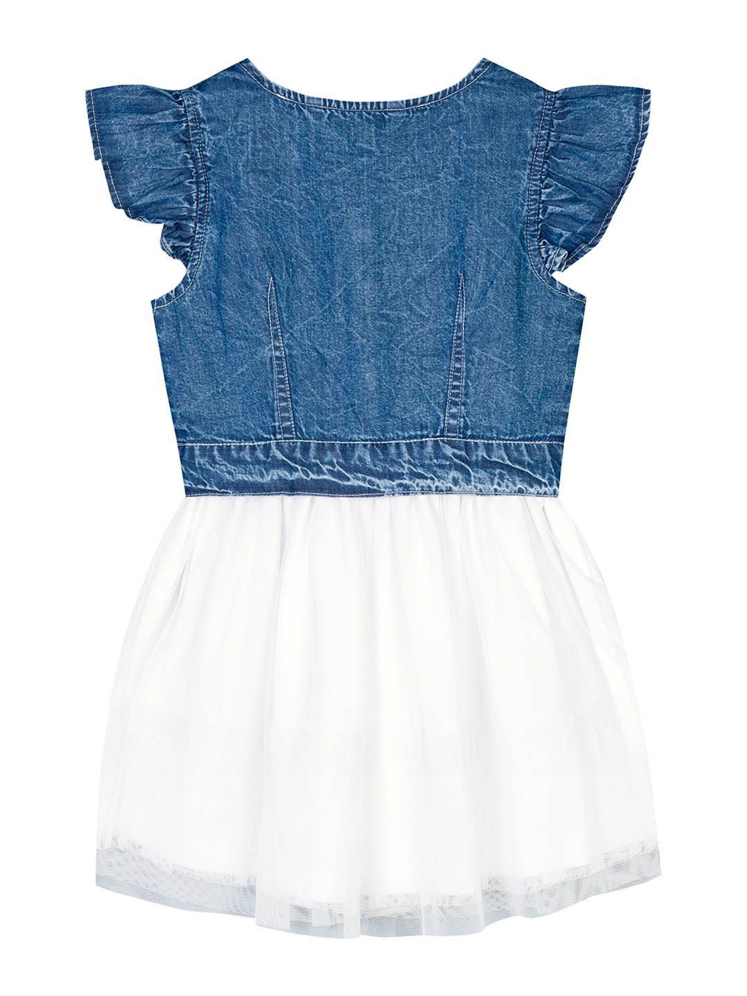 Budding Bees Kids Blue Solid Dress