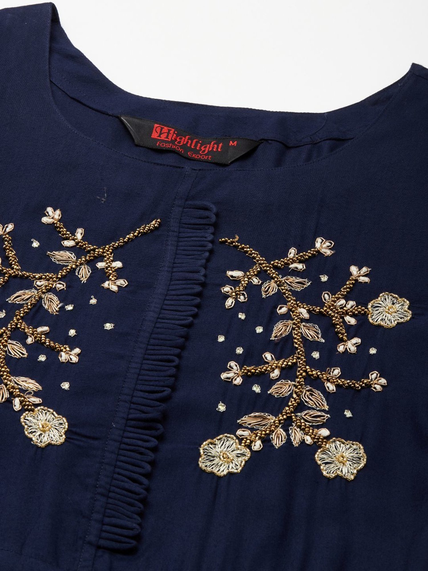 HIGHLIGHT FASHION EXPORT Navy Embellished Maxi Dress