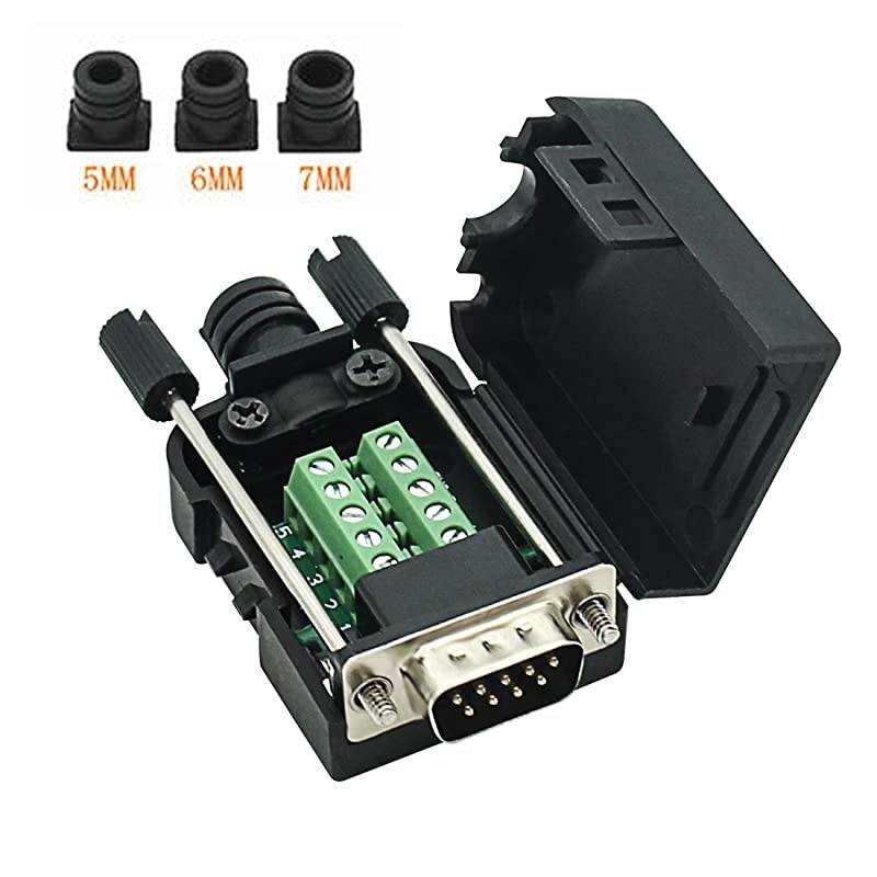 DB9 RS232 DSUB Male Serial Adapter 9pin Port Adapter to Terminal Signal Module with caseMale DB9 5+5 with case A