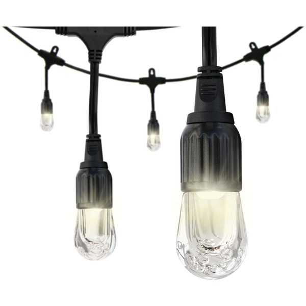 18-Ft. Classic LED Cafe Lights(TM) with 9 Acrylic Bulbs, Black Cord
