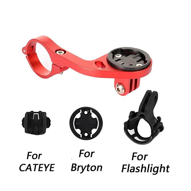 Bike OutFront Mount Bicycle Handlebar Combo Mount for Garmin Bryton Gopro FlashlightCompatible with 318mm 254mm Handlebar red