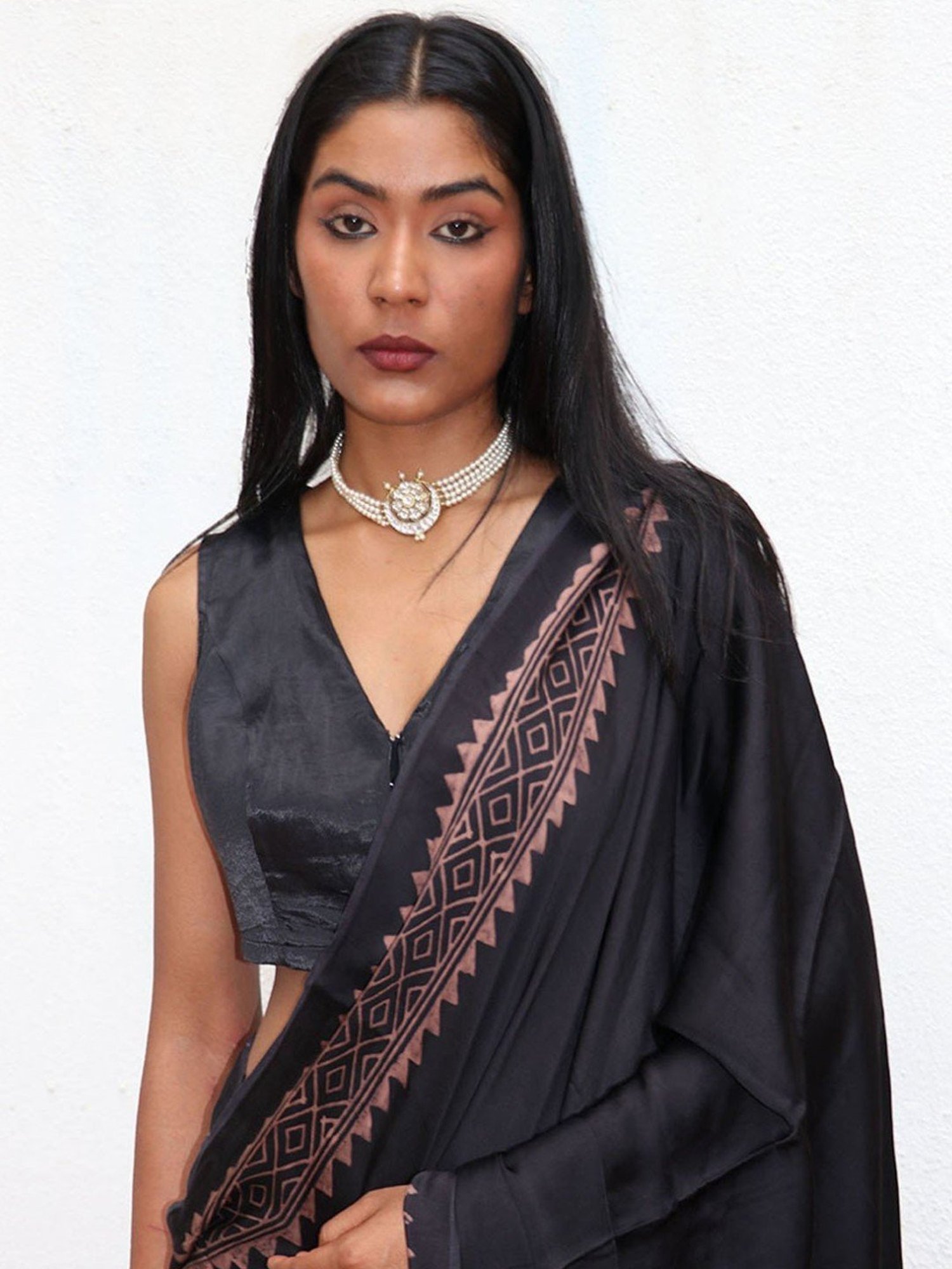 Chidiyaa Where the Wind Flows Piharavaa Blockprinted Modal Silk Saree