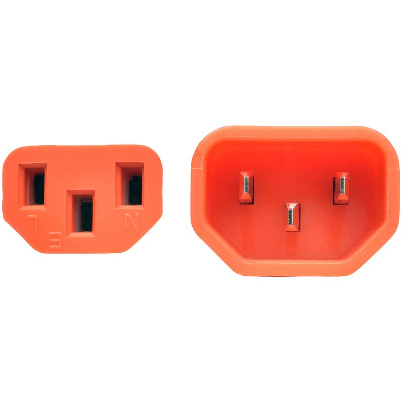 Tripp Lite 3ft Computer Power Extension Cord 10A 18 AWG C14 C13 Orange 3' - For Computer, Scanner, Printer, Monitor, Power Supply, Workstation