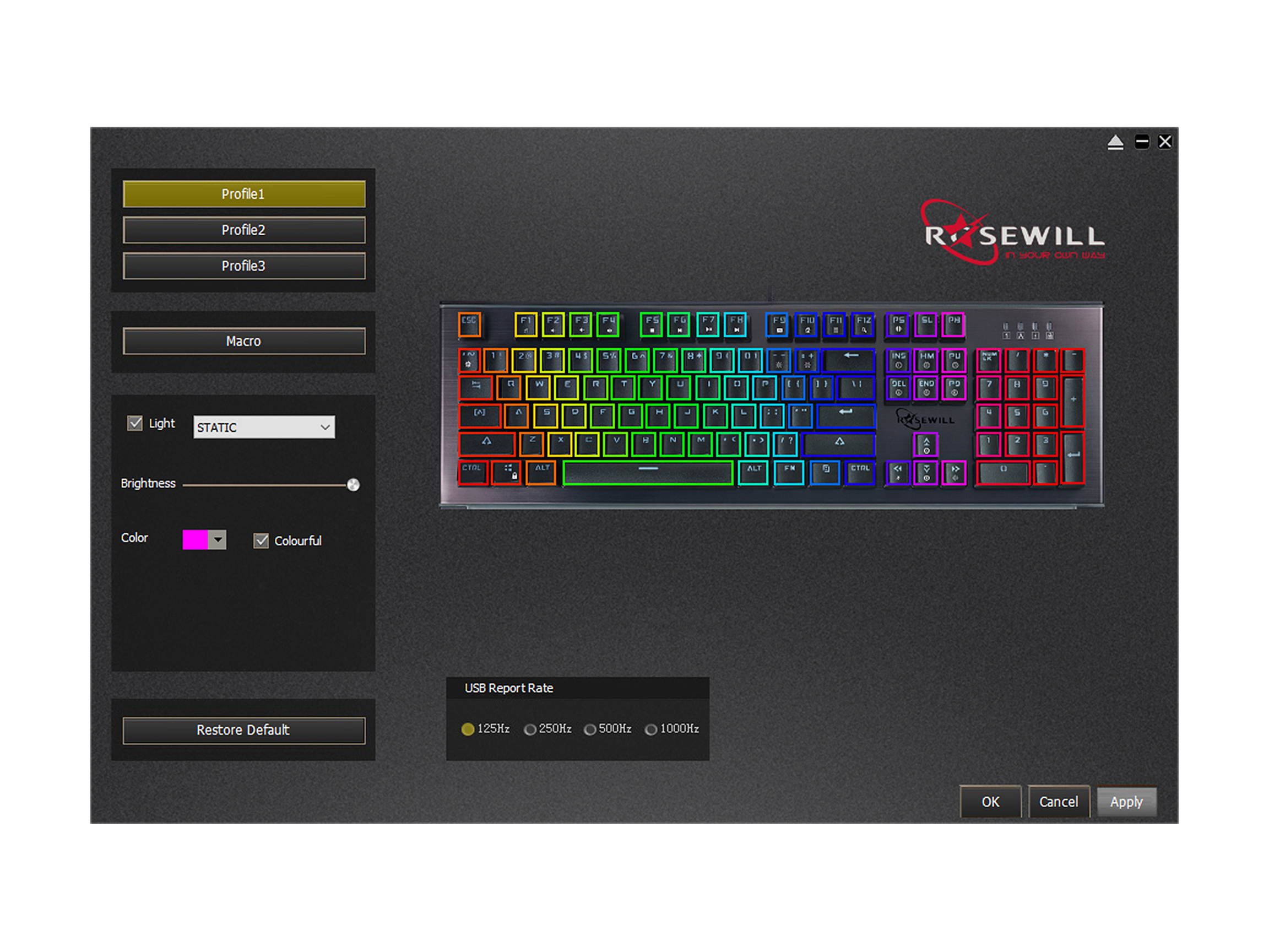 Rosewill Mechanical Gaming Keyboard, 19 RGB Backlit Modes, Dynamic Customizable Rim Backlights, Blue Switches - NEON K75 V2
