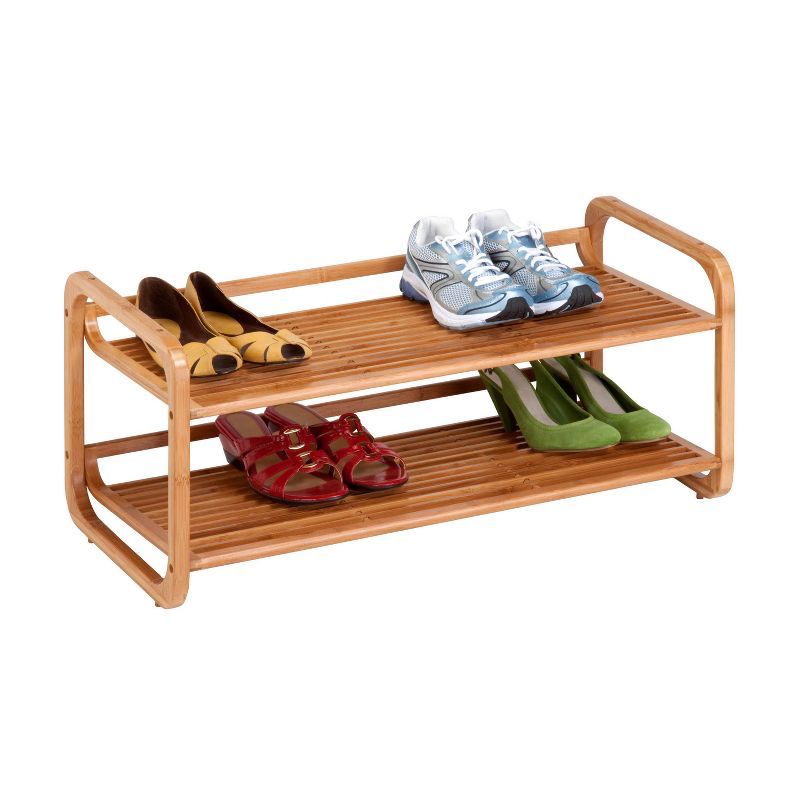 Honey-Can-Do 2 Tier Stackable Bamboo Shoe Shelf