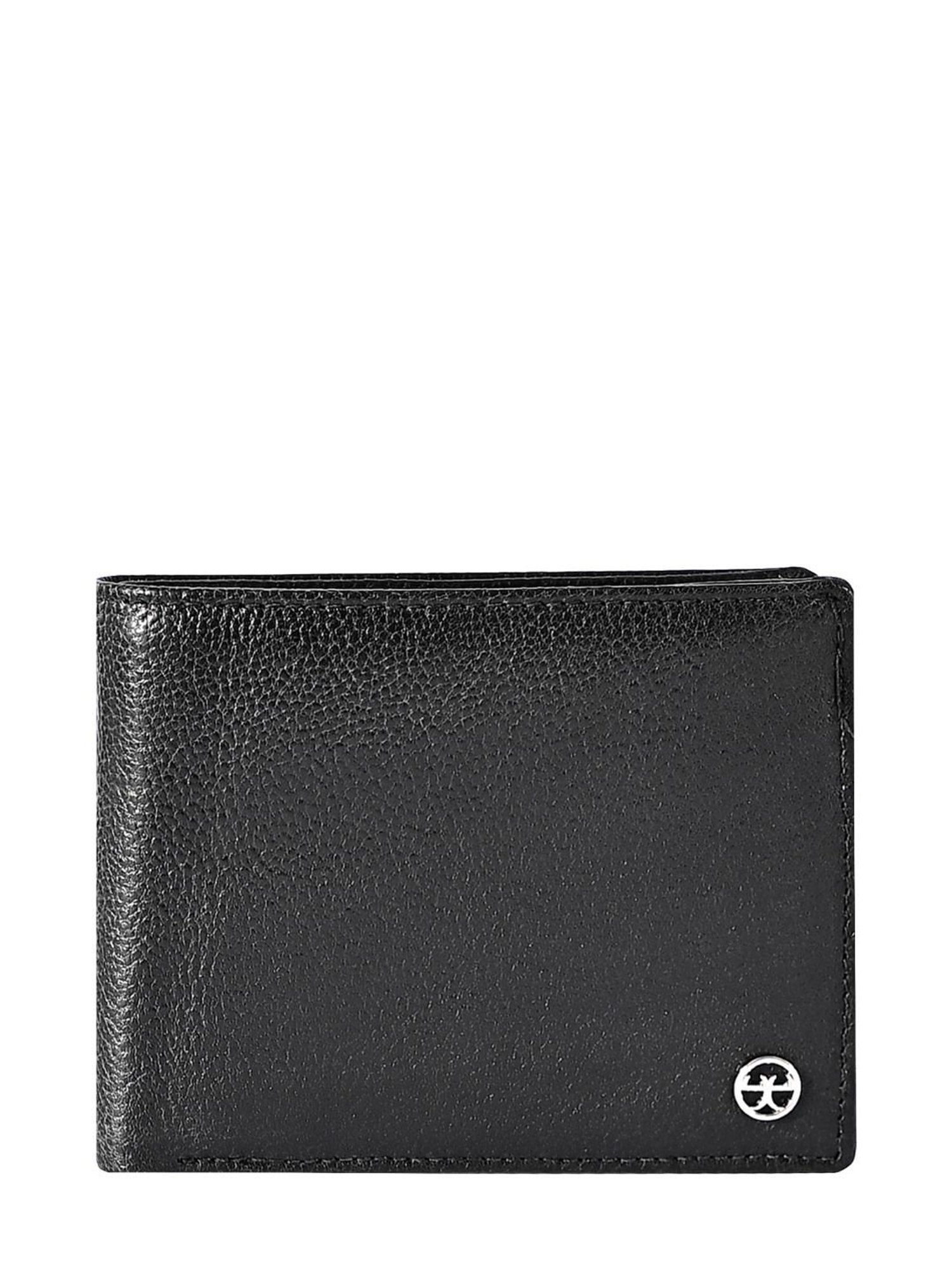 Eske Alfie Black Textured Leather Bi-Fold Wallet for Men