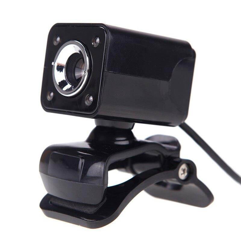 HD Webcam 12 Mega 4 Leds Night Vision CMOS USB Web Camera Digital Video  Built-in Microphone 360 Degree Rotaion Clip-on red
