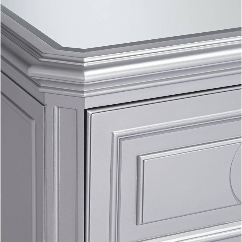 55 Downing Street Aurora 26" Wide 2-Drawer Mirrored and Silver Side Table