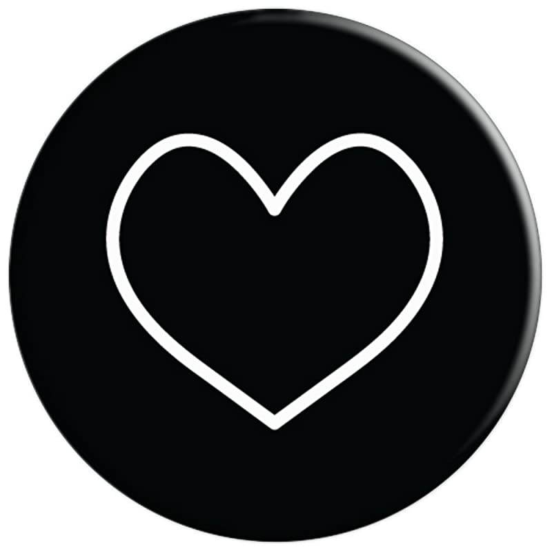 Heart On Black Simple Cute Design PopSockets PopGrip: Swappable Grip for Phones & Tablets
