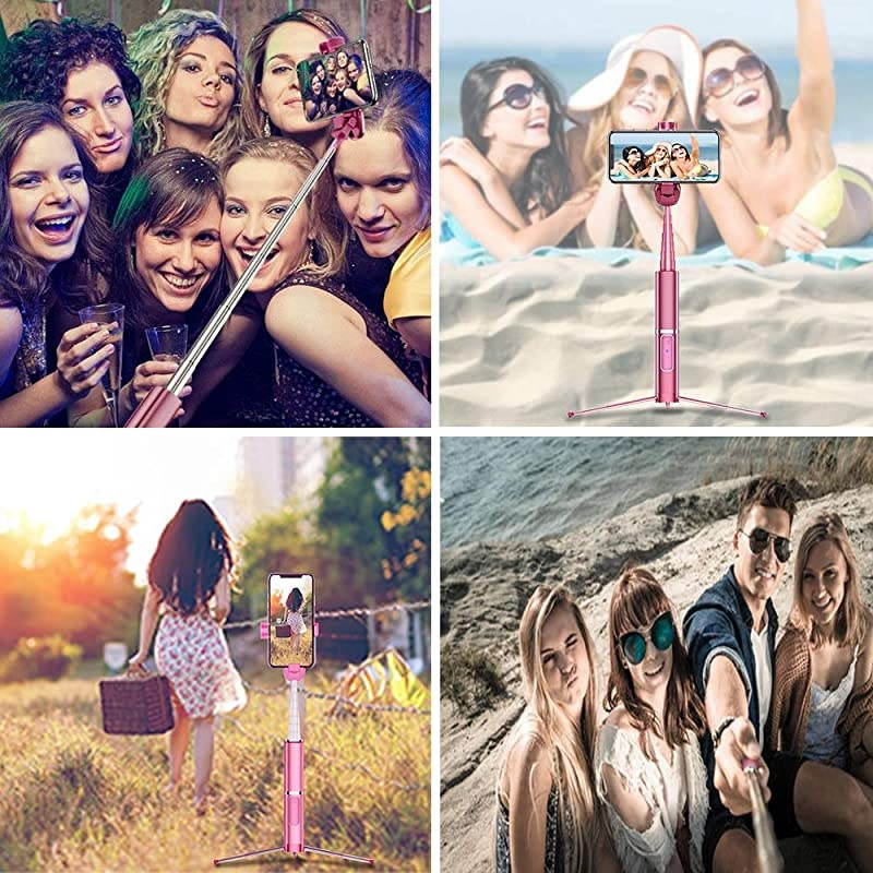 Stick Bluetooth Extendable Stick Tripod with Detachable Wireless Remote and Tripod Stand Stick for iPhone Xs MAXXRXSXiPhone 88 PlusiPhone 6iPhone 7Galaxy S9S9 Plus