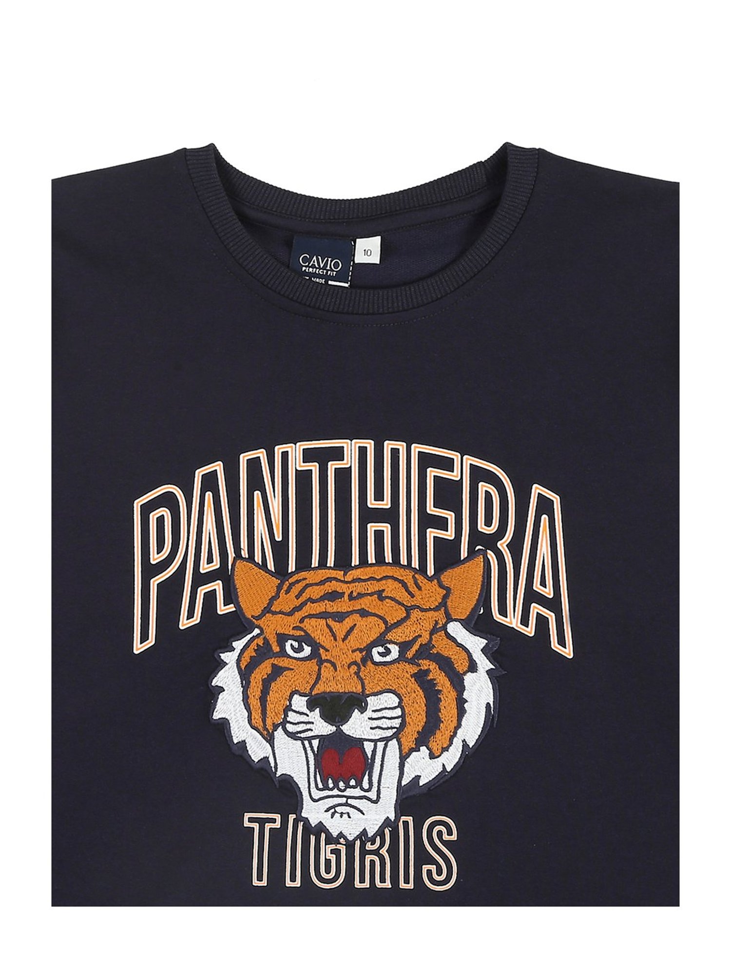 Cavio Kids Navy Printed Full Sleeves T-Shirt