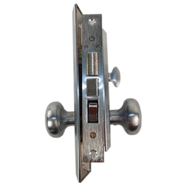 Em-D-Kay (Like Marks 91A/26D) 510026AL Satin Chrome 26D Left Hand Heavy Duty Mortise Entry Lockset, Surface Mounted Screw-on Knobs Lock Set