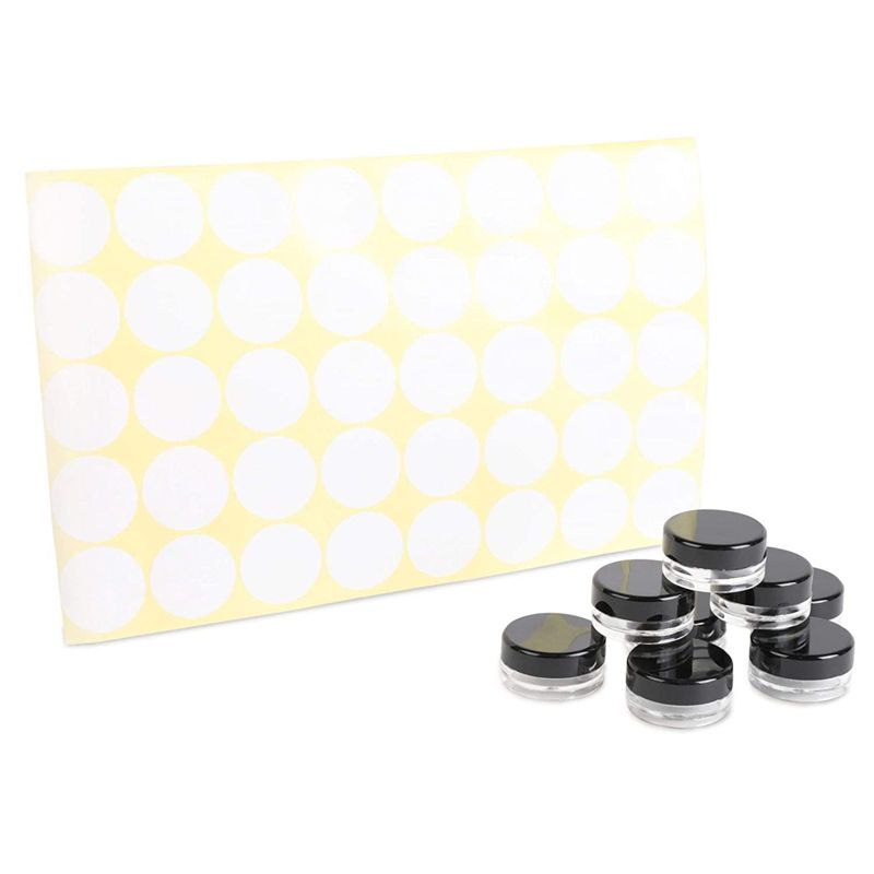 Bright Creations 60 Pack Small Plastic Jars with Lids and Label, Storage Containers for Slime Crafts Cosmetics (3ml)